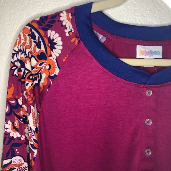 LuLaRoe Pink Long-Sleeve Henley “Mark” 3X BNWT - Picture 6 of 12